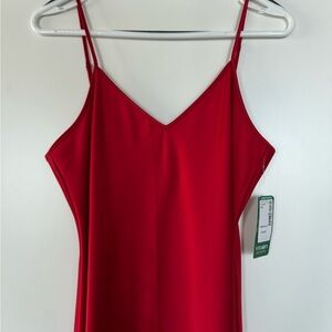 Simons Red Midi Slip Dress